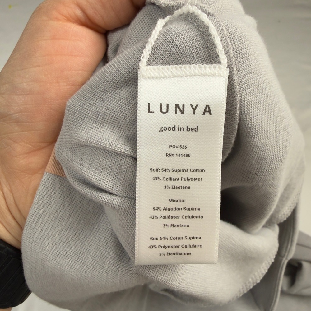 LUNYA Women's Medium Light Gray Lounge Pants Made in USA Supima Cotton Luxury - Picture 7 of 9